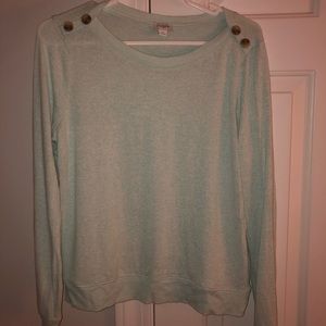 J Crew mint green with wooden buttons on the shoulders - Size small